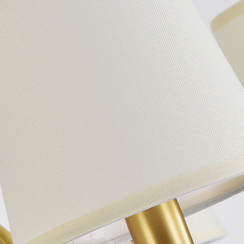 Conical Chandelier Light Fixture Traditional Fabric Pendant Lighting for Restaurant