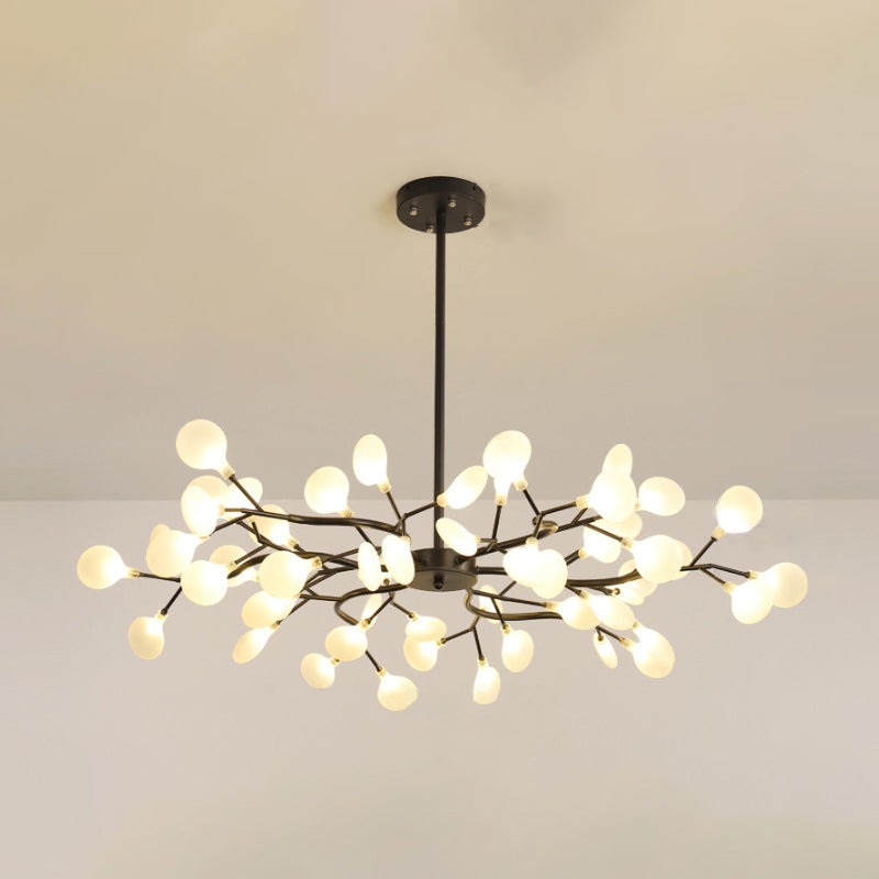 Luz de lámpara de lámpara en forma de hojas Iluminación de colgante acrílico de diseñador moderno para restaurante