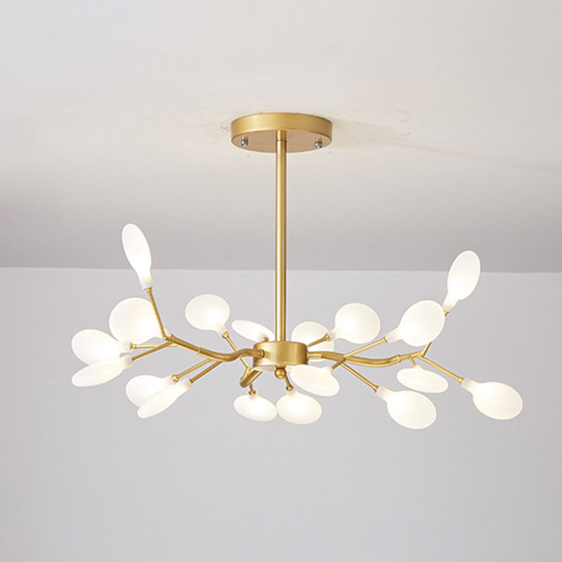 Luz de lámpara de lámpara en forma de hojas Iluminación de colgante acrílico de diseñador moderno para restaurante