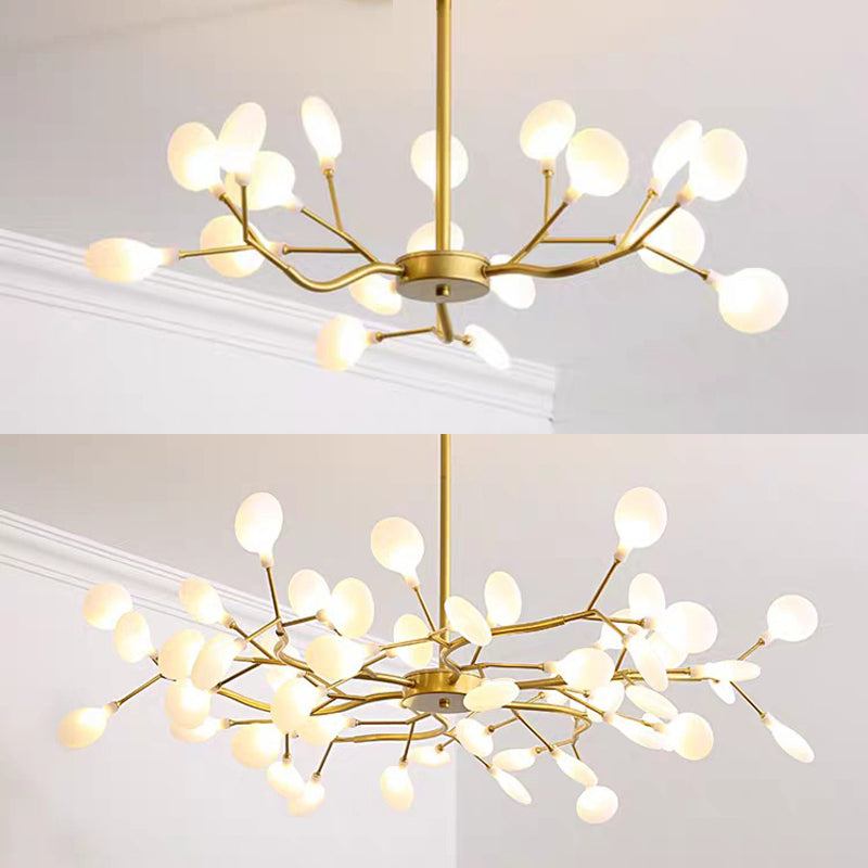 Luz de lámpara de lámpara en forma de hojas Iluminación de colgante acrílico de diseñador moderno para restaurante