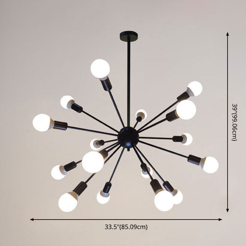 Lámpara de diseño de lámpara de lámpara en forma de ráfaga de estilo industrial Lámpara colgante de dormitorio de vestíbulo