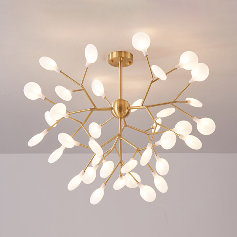 Koper sputnik hanglamp in moderne luxe stijl vuurvliegplafondlicht met acryl schaduw
