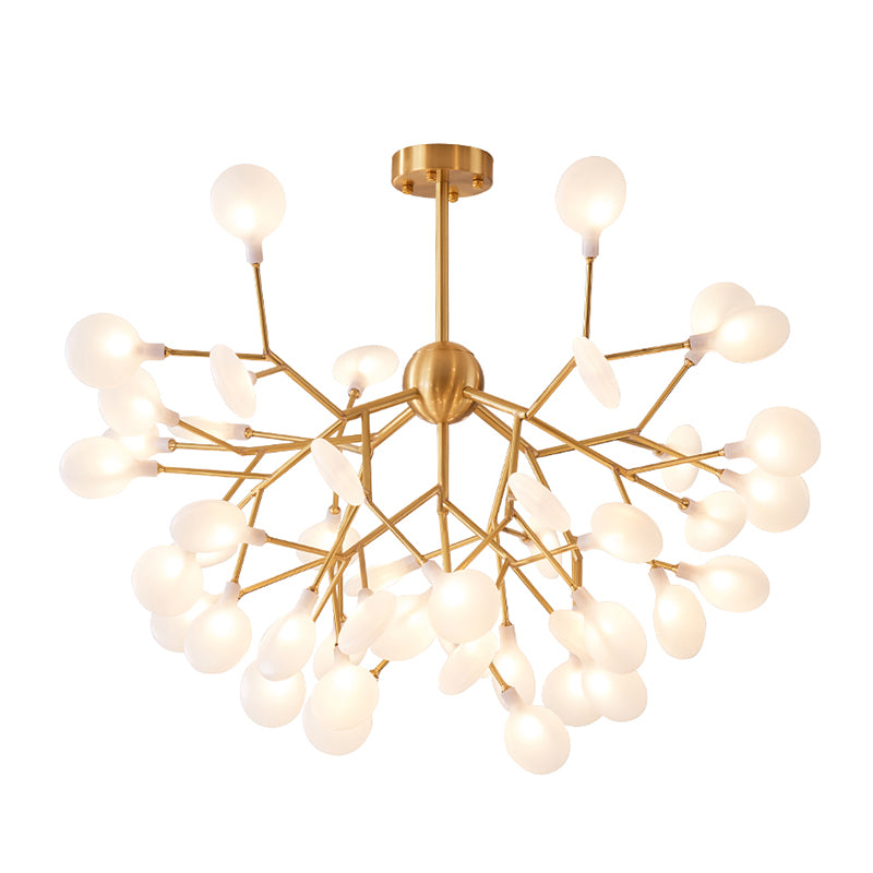 Koper sputnik hanglamp in moderne luxe stijl vuurvliegplafondlicht met acryl schaduw