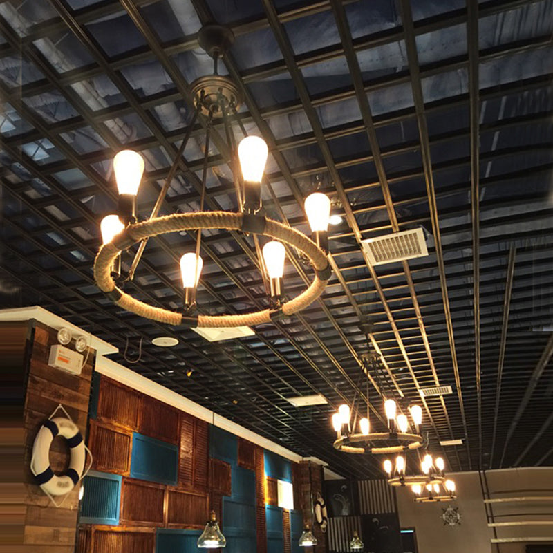 Luz de lámpara de araña expuesta iluminación colgante de metal industrial para restaurante