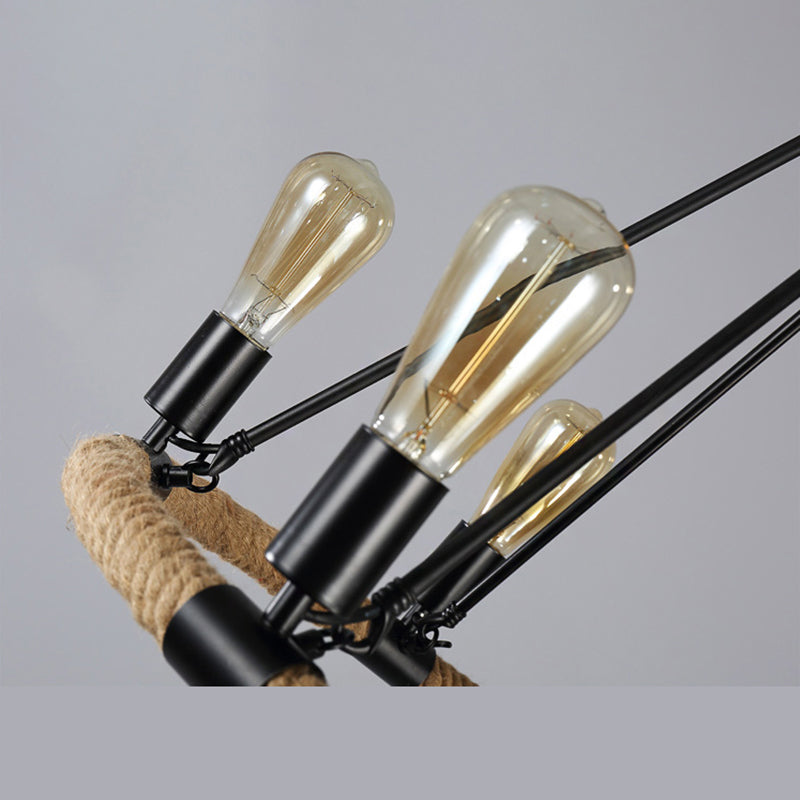 Luz de lámpara de araña expuesta iluminación colgante de metal industrial para restaurante