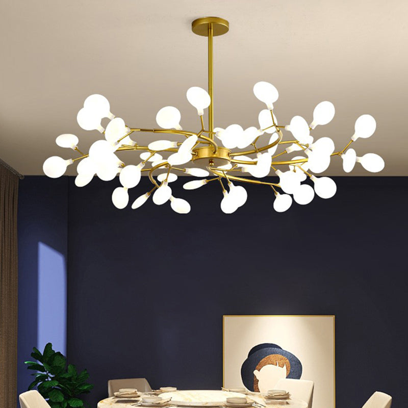 Gold Firefly Pendant Light in Modern Creative Style Copper Indoor Hanging Lamp with Glass Shade