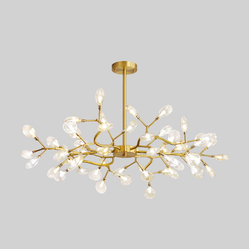 Gold Firefly Pendant Light in Modern Creative Style Copper Indoor Hanging Lamp with Glass Shade