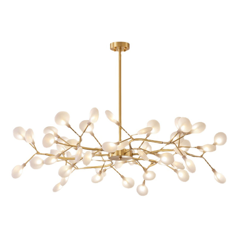 Gold Firefly Pendant Light in Modern Creative Style Copper Indoor Hanging Lamp with Glass Shade