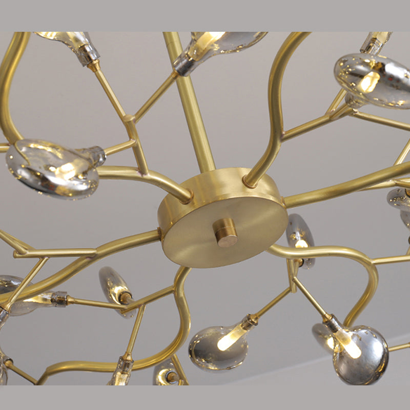 Gold Firefly Pendant Light in Modern Creative Style Copper Indoor Hanging Lamp with Glass Shade