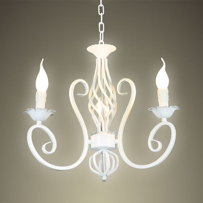Éclairage de lustre en métal Spoutnik traditionnel 3/5/6 Lights salon plafond suspendu en blanc / vert