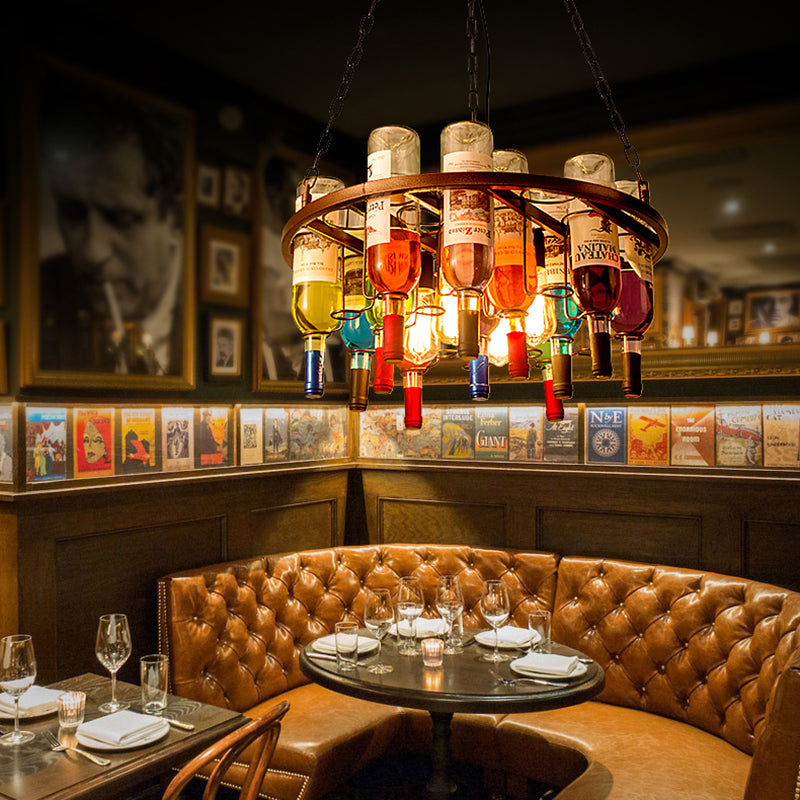 Luminaire de lustre de bouteille de vin luminaire rétrosolant de style industriel pour bar