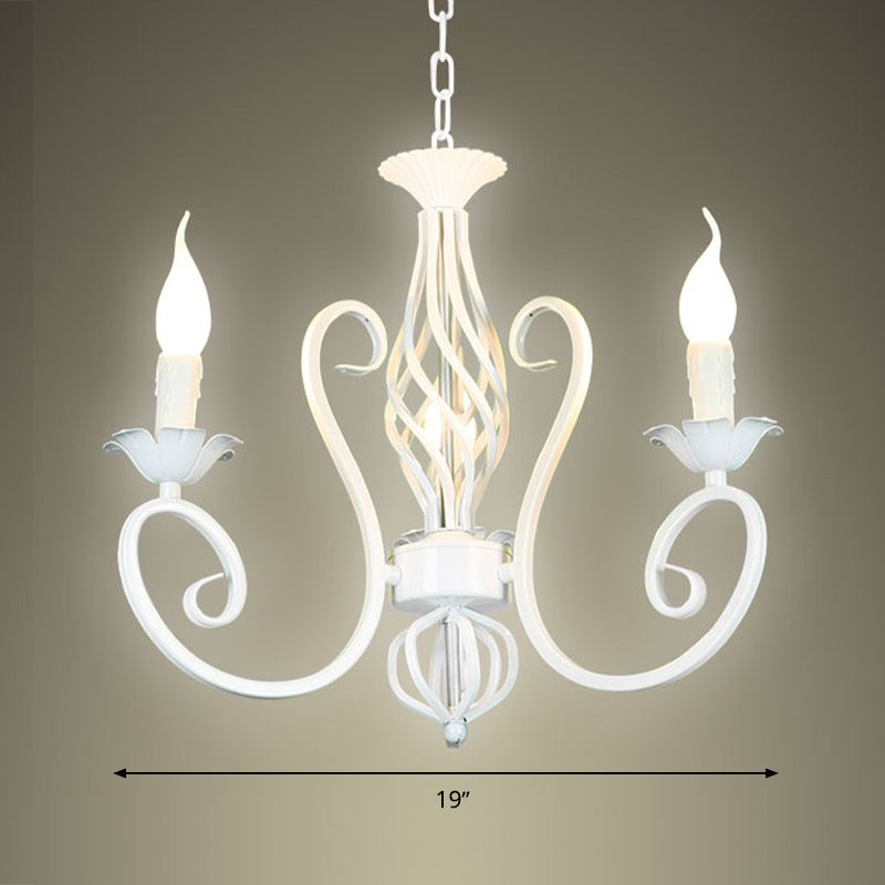 Éclairage de lustre en métal Spoutnik traditionnel 3/5/6 Lights salon plafond suspendu en blanc / vert