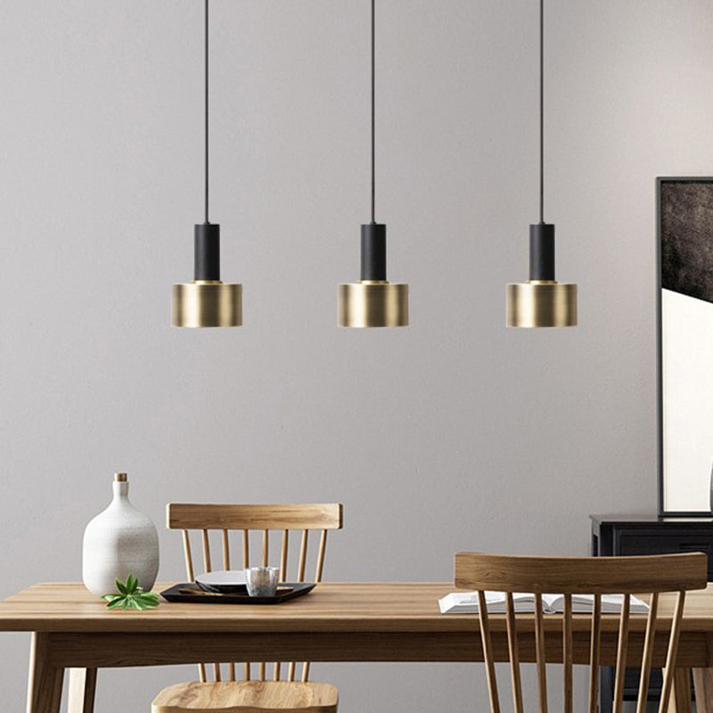 Brass Torchlight Shaped Pendant Lamp Postmodern Metal Hanging Light for Dining Room