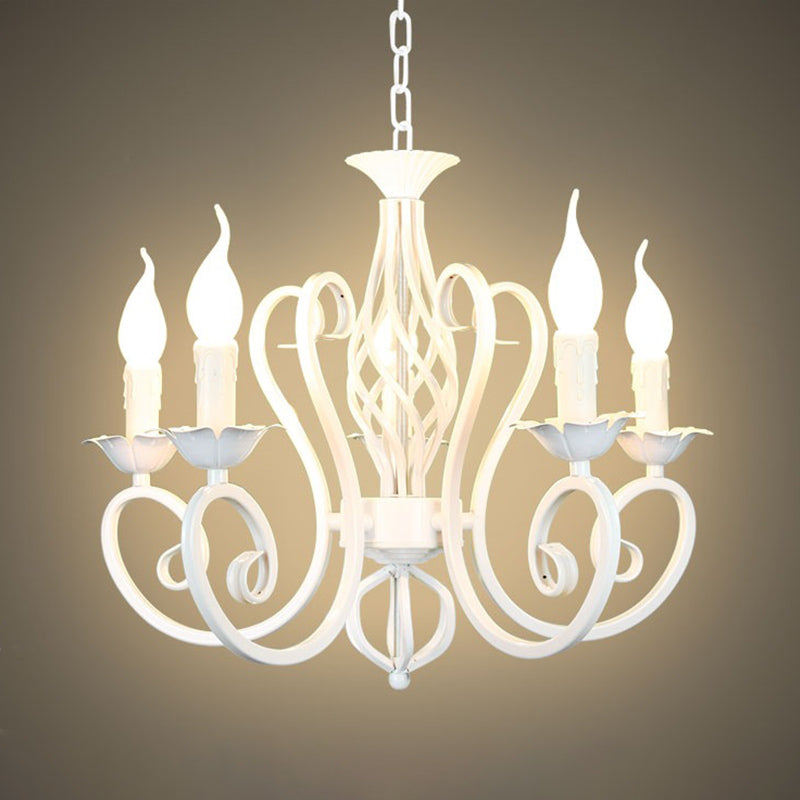 Éclairage de lustre en métal Spoutnik traditionnel 3/5/6 Lights salon plafond suspendu en blanc / vert
