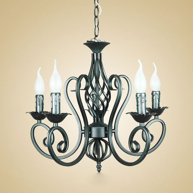 Éclairage de lustre en métal Spoutnik traditionnel 3/5/6 Lights salon plafond suspendu en blanc / vert