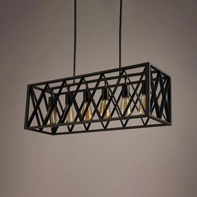 Luces colgantes náuticas para la isla de cocina Luz de techo de isla negra lineal para bar