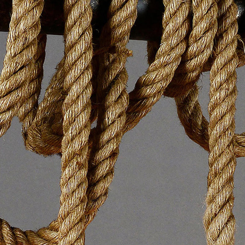 Exposed Island Lighting Fixtures Industrial Rope Pendant Lighting for Restaurant