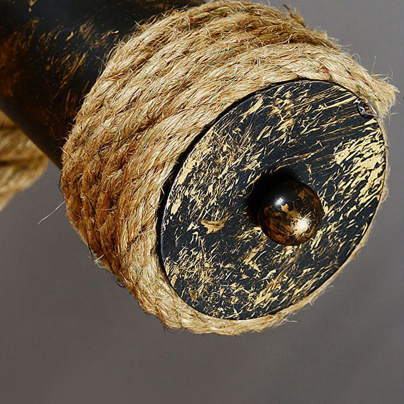Exposed Island Lighting Fixtures Industrial Rope Pendant Lighting for Restaurant