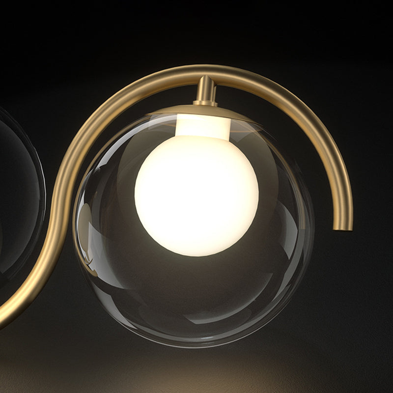 Wrought Iron Gold Island Pendant Light in Modern Luxury Style Glass Linear Pendant Light for Dining Room