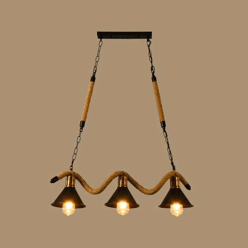 Island Pendant Natural Rope Light Retro Room Light Foyer Light