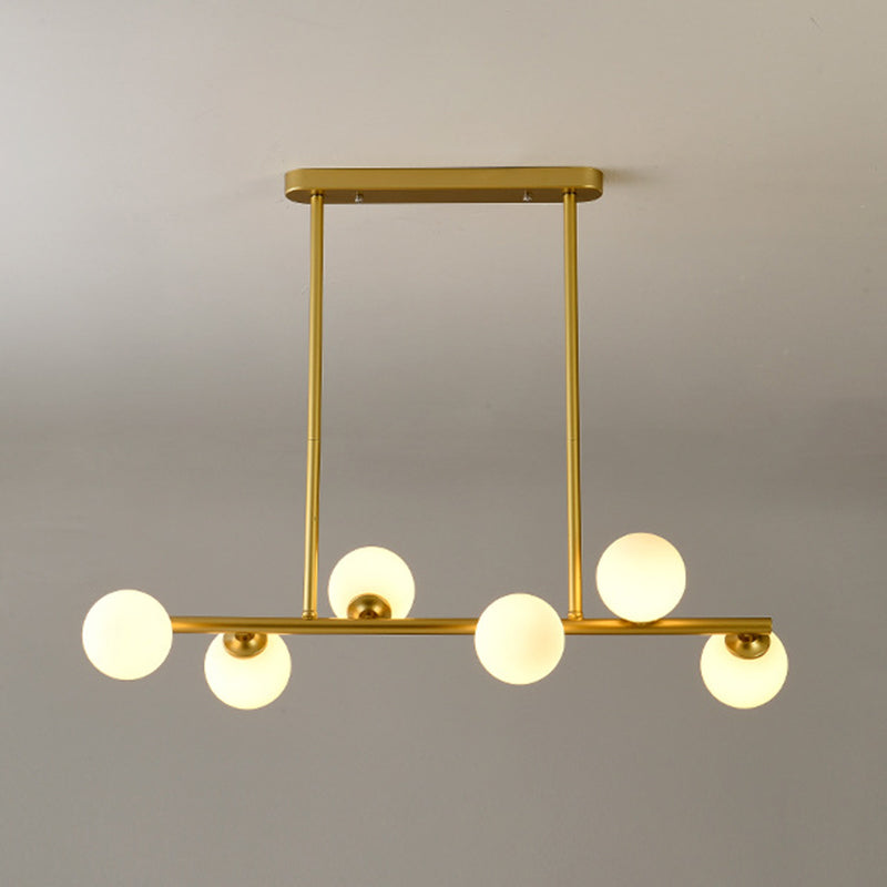 Modern Fashionable Sputnik Island Pendant Light Wrought Iron Hanging Lamp with Glass Shade