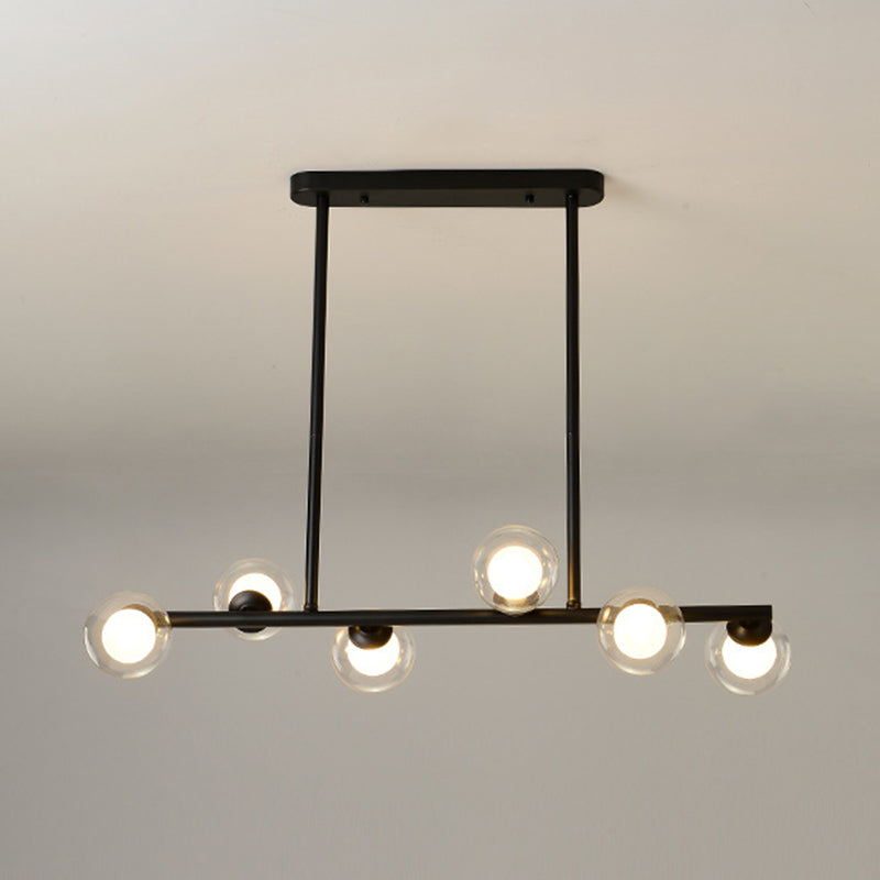 Modern Fashionable Sputnik Island Pendant Light Wrought Iron Hanging Lamp with Glass Shade