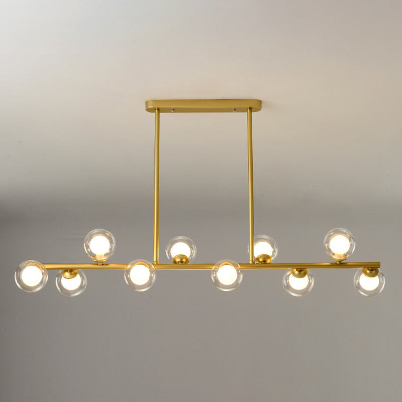 Modern Fashionable Sputnik Island Pendant Light Wrought Iron Hanging Lamp with Glass Shade