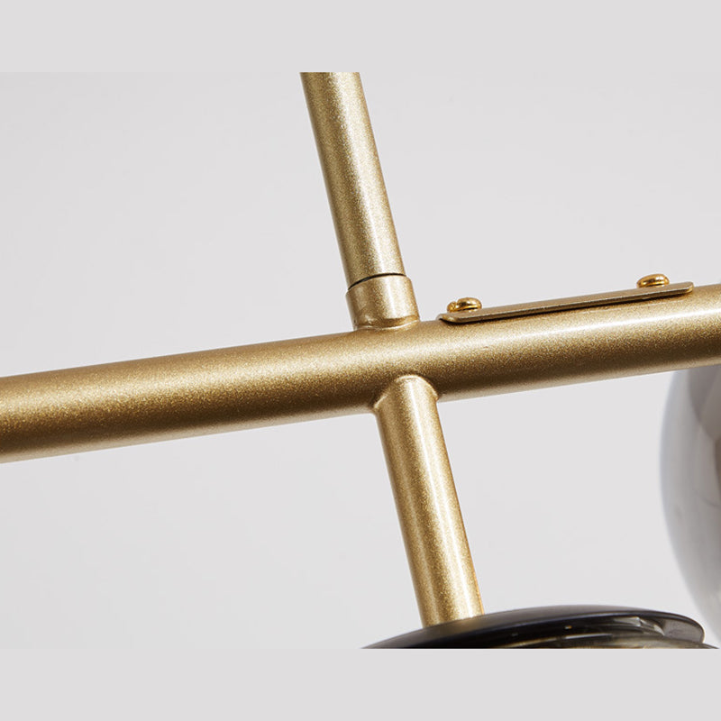 Wrought Iron Island Pendant Light in Modern Luxury Style Glass Sputnik Ceiling Light for Dining Room