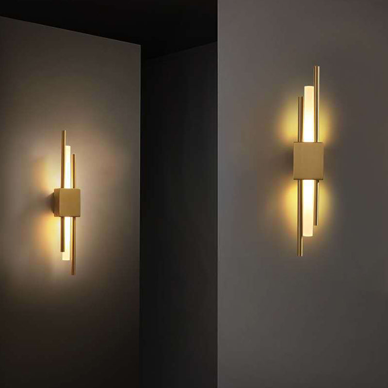 19.5" H Post-modern Style Wall Mount Lamp Minimalism Metal Lines Design Sconce Lights for Hallway Aisle