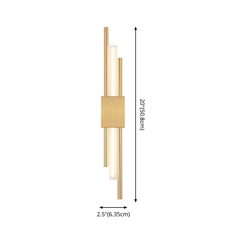 19.5" H Post-modern Style Wall Mount Lamp Minimalism Metal Lines Design Sconce Lights for Hallway Aisle