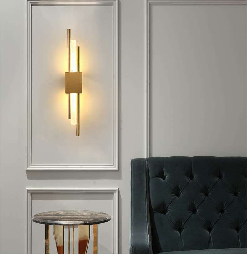 19.5" H Post-modern Style Wall Mount Lamp Minimalism Metal Lines Design Sconce Lights for Hallway Aisle