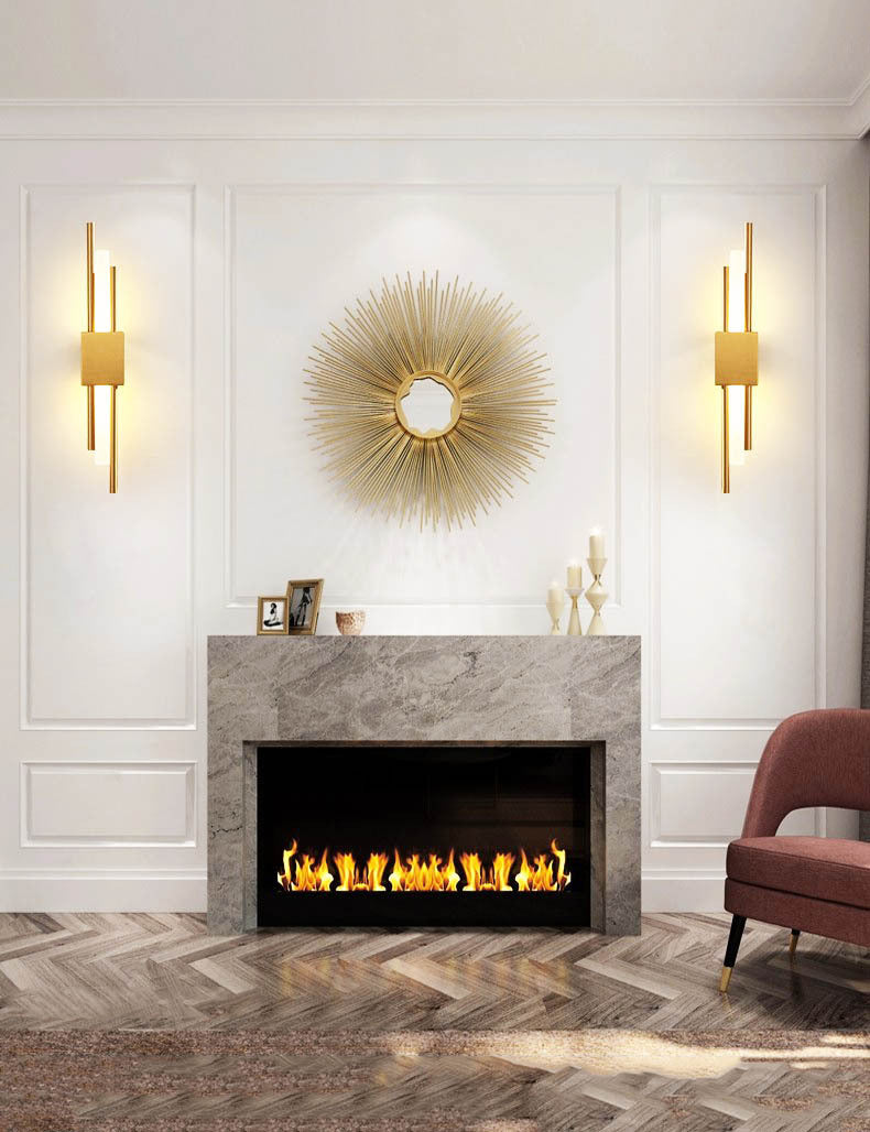19.5" H Post-modern Style Wall Mount Lamp Minimalism Metal Lines Design Sconce Lights for Hallway Aisle