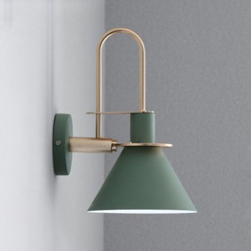 Modern Minimalist Style Tapered Wall Mounted Light Fixture Metal 1 Light Wall Light Sconces for Bedroom