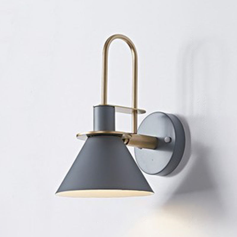 Modern Minimalist Style Tapered Wall Mounted Light Fixture Metal 1 Light Wall Light Sconces for Bedroom