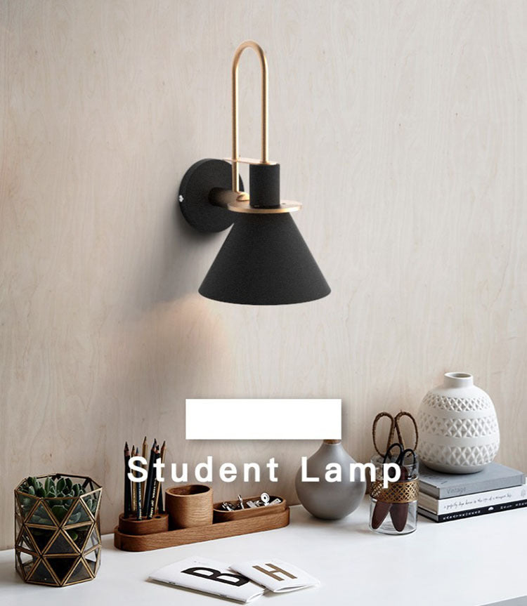 Modern Minimalist Style Tapered Wall Mounted Light Fixture Metal 1 Light Wall Light Sconces for Bedroom