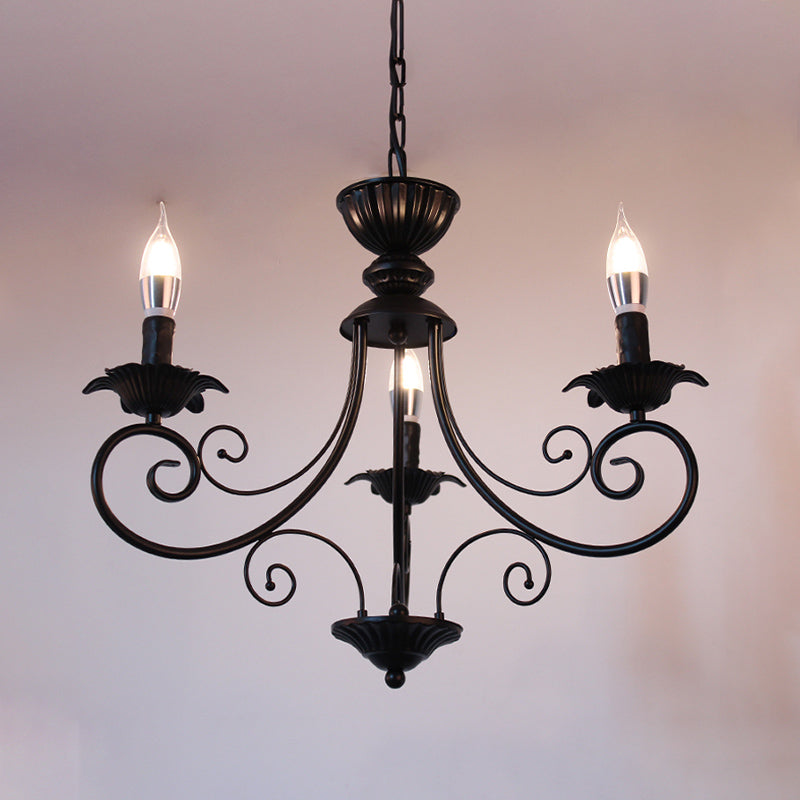 Zwart/witte afwerking Starburst plafond kroonluchter traditionele metaal 3/6/8 koppen woonkamer hanglamp lampje