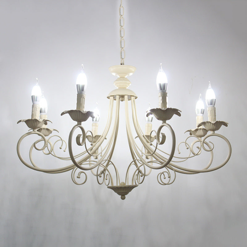 Zwart/witte afwerking Starburst plafond kroonluchter traditionele metaal 3/6/8 koppen woonkamer hanglamp lampje