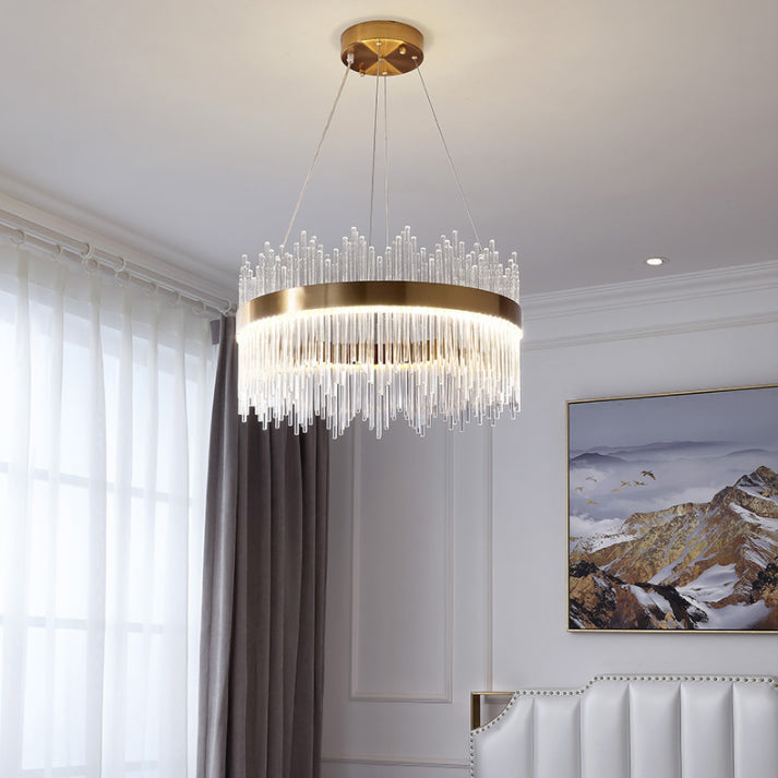 Lampada il lampadario circolare Light Segnalizzazione moderna Simplicity Crystal Crystal Ciondolo per il ristorante