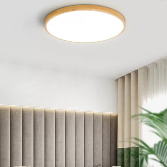 Ronde inbouwverlichtingsarmaturen Eenvoud Houten plafondverlichtingsarmaturen voor slaapkamer
