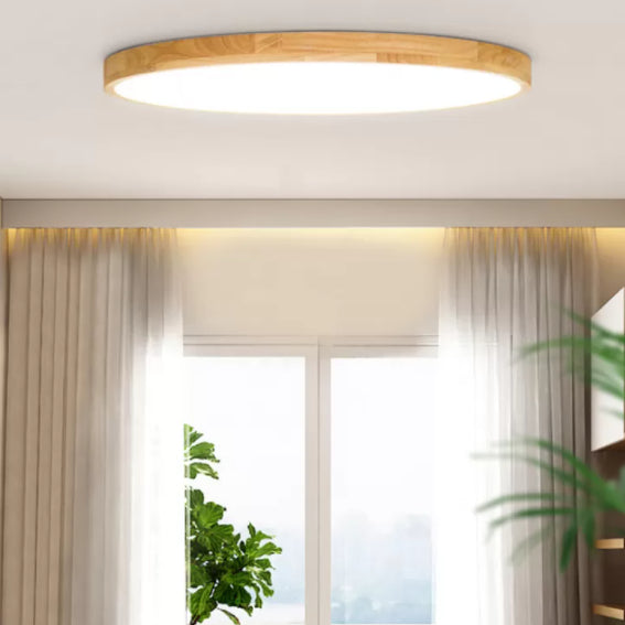 Ronde inbouwverlichtingsarmaturen Eenvoud Houten plafondverlichtingsarmaturen voor slaapkamer