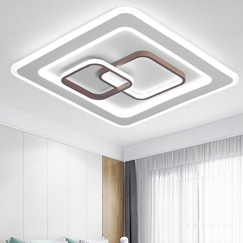 Vierkante slaapkamer inbouwlamp acryl LED eigentijds dicht bij plafondverlichting in wit