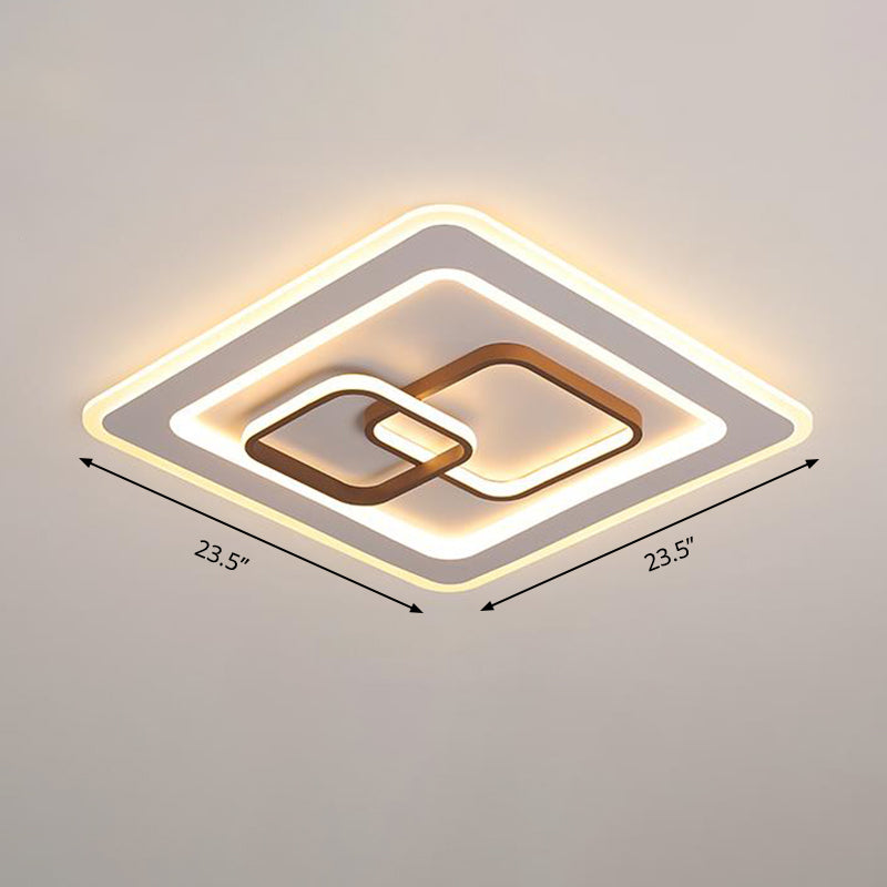 Vierkante slaapkamer inbouwlamp acryl LED eigentijds dicht bij plafondverlichting in wit