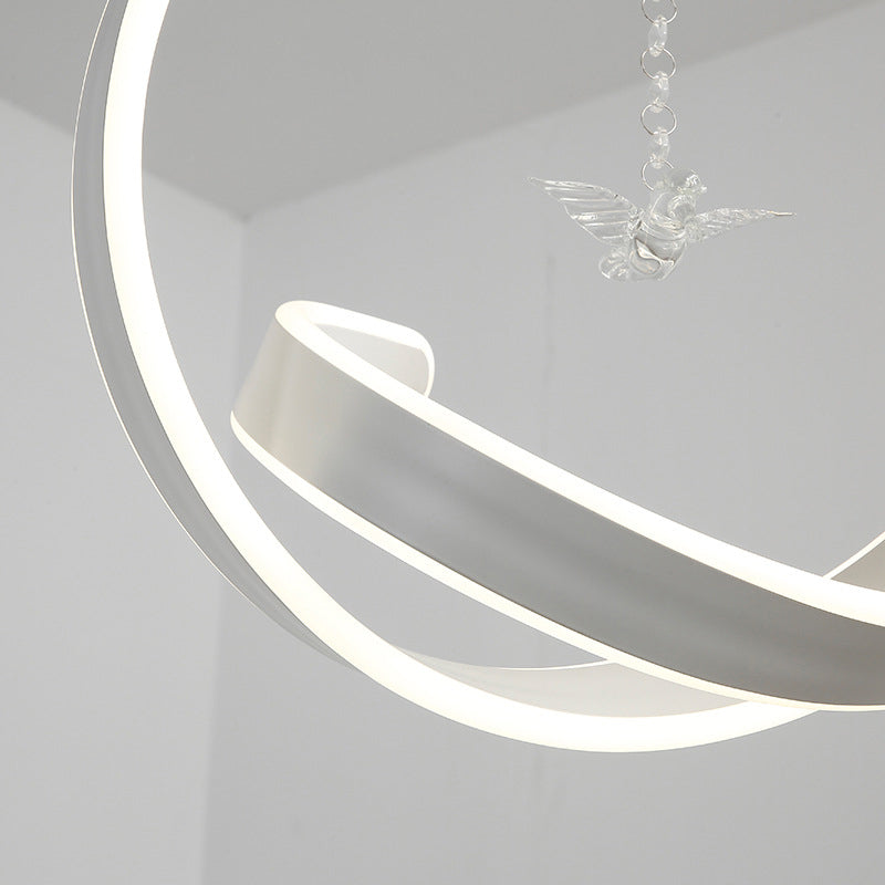 Twist Hanging Light Freeture Slease Stile Acrilico LEDELIO BIANCO LA LADULIRE LUCE DI PENDANTE, LUCE COLDA/BIANCA