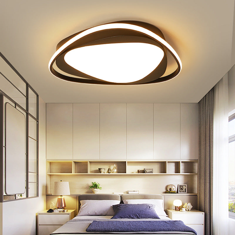 Driehoek metalen plafondlamp modern zwart 16,5"/20,5" brede LED-inbouwlamp