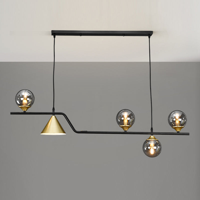 Sala da pranzo Isola Light Light Style Modern Style Isola Accensione con sfera di vetro