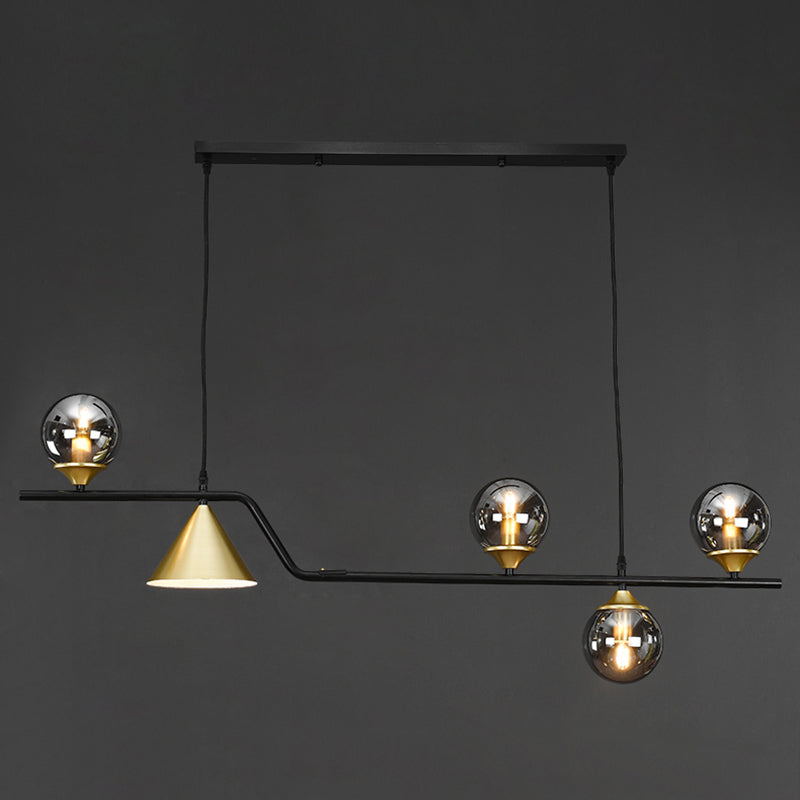 Sala da pranzo Isola Light Light Style Modern Style Isola Accensione con sfera di vetro