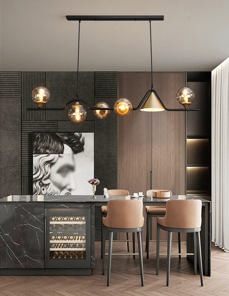 Sala da pranzo Isola Light Light Style Modern Style Isola Accensione con sfera di vetro