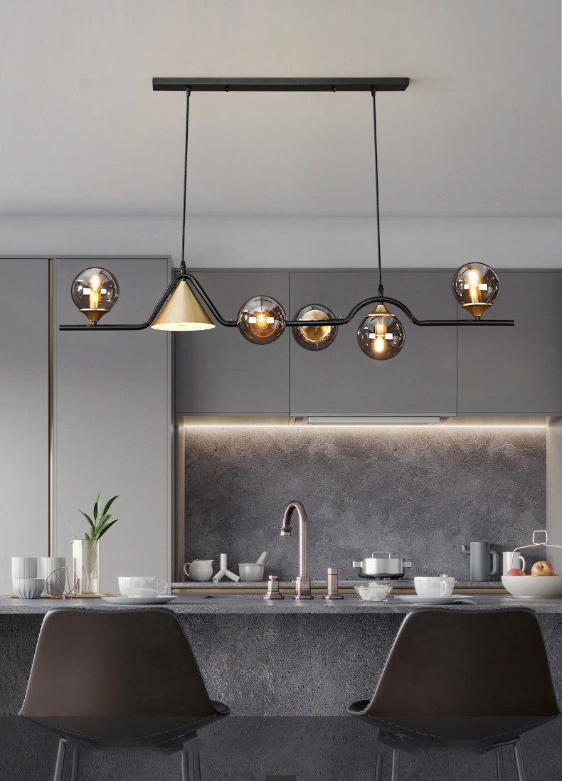 Sala da pranzo Isola Light Light Style Modern Style Isola Accensione con sfera di vetro