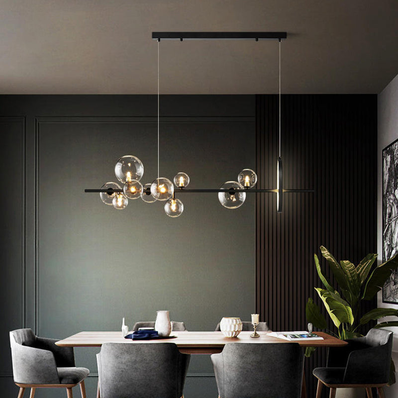 Luce a soffitto dell'isola in stile Nordico Clear Clear Spherical Island lampadario con tonalità di vetro