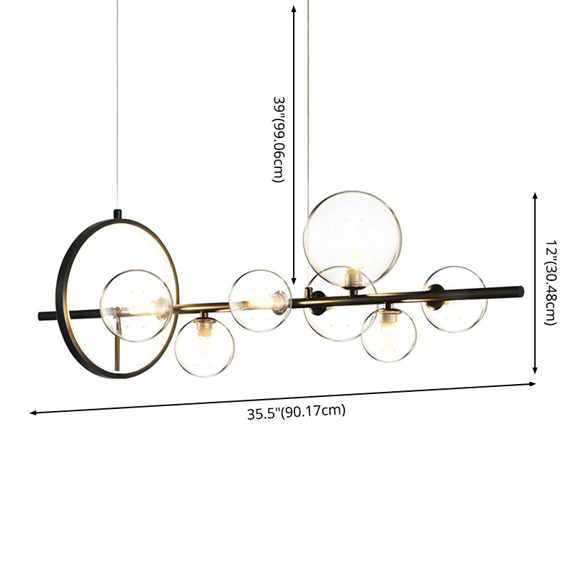 Luce a soffitto dell'isola in stile Nordico Clear Clear Spherical Island lampadario con tonalità di vetro